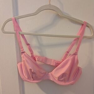 CUUP Pink Satin Plunge Bra - 34C
